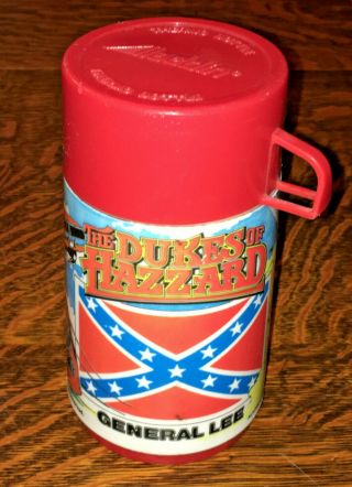 Dukes Of Hazzard Vtg 1980 General Lee Aladdin Thermos Bottle Complete