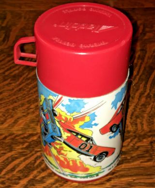 DUKES OF HAZZARD VTG 1980 GENERAL LEE ALADDIN THERMOS BOTTLE COMPLETE 4