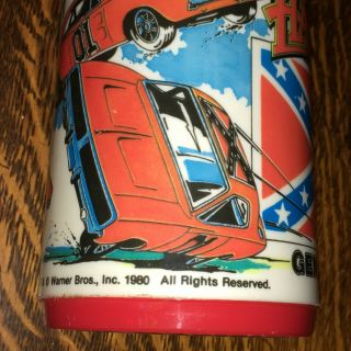 DUKES OF HAZZARD VTG 1980 GENERAL LEE ALADDIN THERMOS BOTTLE COMPLETE 6