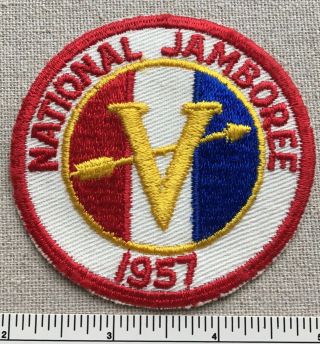 Vintage 1957 Region V Boy Scout National Jamboree Badge Patch 5 Five Bsa Camp