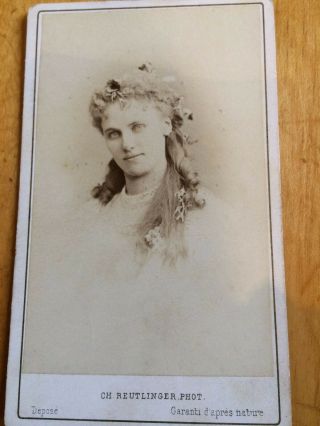 Antique French Cdv Portrait Of Young Girl