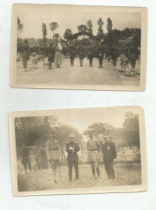 2 - Ea B&w Photos Of Ww1 American & French Soldiers In France