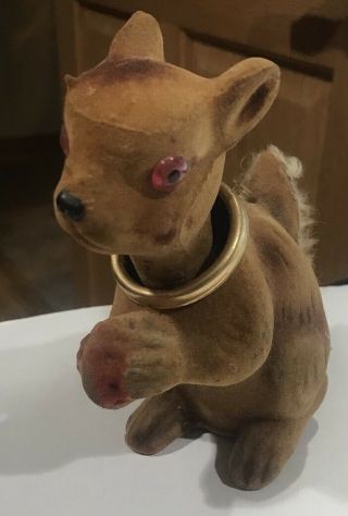 Vintage Rare Antique Bobble Head Nodder Squirrel Toy