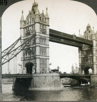 England London Tower Bridge & Tower Of London Stereoview 13188 89 18872 Fx