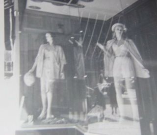 Vintage Store Front Ladies Maniquiens Window Display Snap Shot Photo