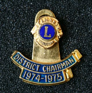 Vintage 1974 Lions Club International 10k Gold Filled Enamel Pin Badge 7