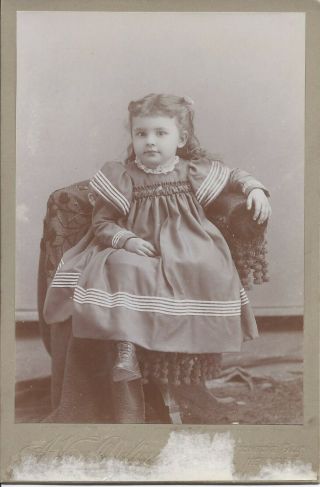 662p Vintage Cabinet Card Cute Little Girl In Dress W Only One Leg