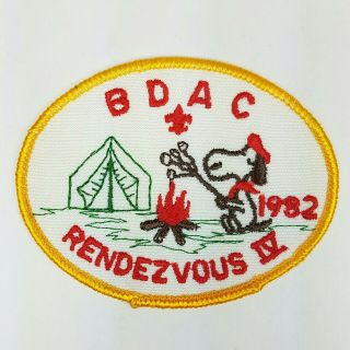 Boy Scouts 1982 Snoopy Bdac Boulder Dam Area Council Rendezvous Iv Campfirepatch