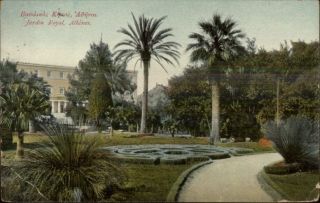 Athens Greece Jardin Royal York Ny Paquebot Ship Cancel 1922 Postcard