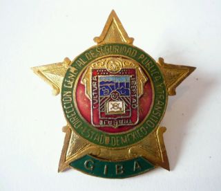 Obsolete Estado De Mexico Direccion De Seguridad Giba Mexican Police Badge
