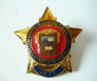 Obsolete Estado De Mexico Direccion De Seguridad Jefe Mexican Police Badge