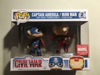 Funko Pop:captain America Civil War 2 Pack Captain America / Ironman Mcc