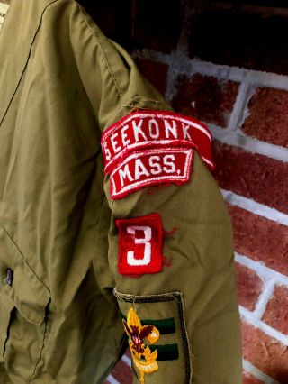 Vintage 1950s - 60s BSA Boy Scout Summer Shirt Sanforized Seekonk,  Mass.  Philmont 2