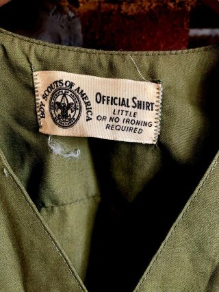Vintage 1950s - 60s BSA Boy Scout Summer Shirt Sanforized Seekonk,  Mass.  Philmont 4