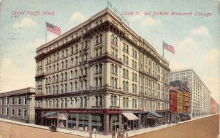 Chicago Il Grand Pacific Hotel Pennsylvania Lines Ticket Office Clark Str 1910