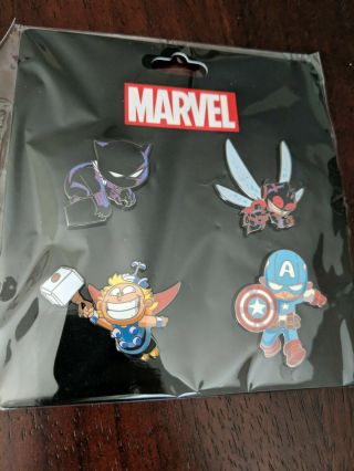 Sdcc Comic Con 2018 Marvel Skottie Young Avengers Pins Set Of 4 Black Panther