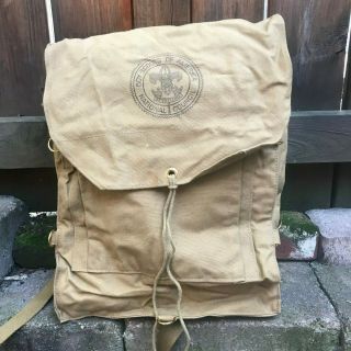 Vintage Boy Scouts Of America National Council Backpack,  Diamond Brand Canvas Us
