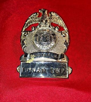 Retired Vintage Police/sheriff Hat Badge Putnam Twp Constable