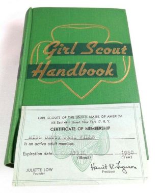 Girl Scout Handbook 1947 First Impression With Certificate Of Membership