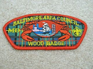 Bsa Boy Scouts Wood Badge Baltimore Area Council Csp Red Border Appears