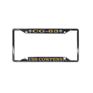Us Navy Uss Cowpens Cg - 63 License Plate Frame Front Back Of Car