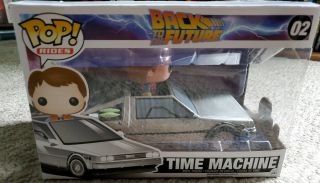 Funko Pop Rides 02 Back To The Future Time Machine Delorean With Marty Mcfly