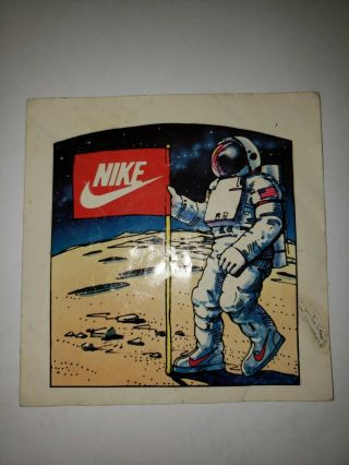 Vintage Nike Sticker Man On The Moon Rare