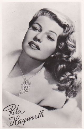 M1206 Moviestar,  Rita Hayworth Vintage Real Photo Postcard