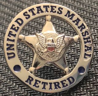 Usms - Us Marshals Service Retired - Shiny Silver Lapel Pin