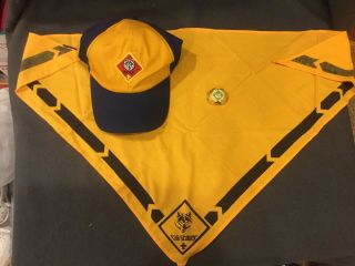 Boy Cub Scouts Wolf Hat,  Neckerchief & Slide Bsa