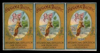 California Panama Pacific International Exposition 1915 Three Attached Postcards