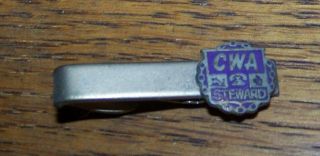 Vintage Cwa Communication Workers America Tie Clasp Bar Hickok Usa