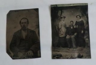 2 Tintype Photo Images Late 1800s Nebraska Vintage