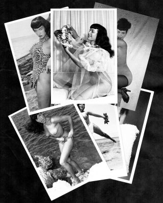 Betty Page 6 Postcards By Bunny Yeager Pin - Up Girl Nylon Stockings Erotic Sexy