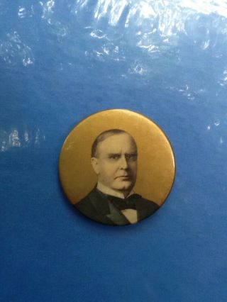Large 2 1/8 " William Mckinley President Political Pin Button Boston Ma Advert