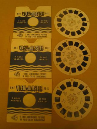 3 Viewmaster Reels - Yellowstone National Park U.  S.  A