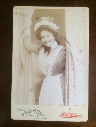 Victorian Cabinet Portrait Photograph Of A Young Woman In A Maid 
