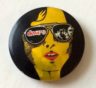 Vintage 80s The Doors Prismatic Button Pin Rock Band Badge Jim Morrison Pinback