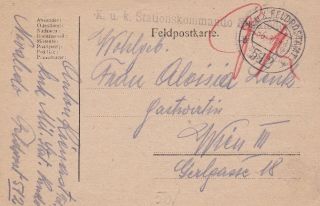 Austria 1918 M.  C.  Canc.  K.  U.  K.  Feldpostamt 512 K.  K.  Stationkommando Novaledo