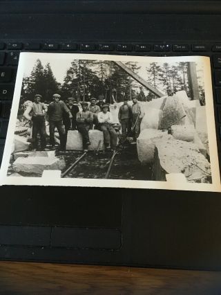 Vintage Photo Quarry Men At Work,  Norway 1913 5 " X7 "