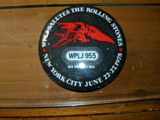 Wplj Salutes The Rolling Stones York City June 22 - 27 1975 Pin Back