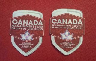 2019 Canada Contingent Patch Set (2) 24th World Scout Jamboree Ist,  Cont.  Mgmt.
