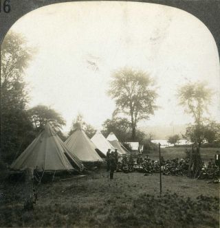 Boy Scout Camp & Old Army Sibley Tents W/ Smoke Flaps Stereoview 26376 P 16 Fx