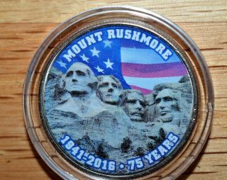 2016 Colorized Mt Rushmore Kennedy Half Dollar With Case -