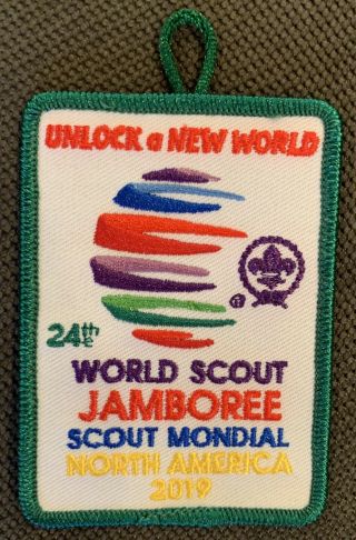 2019 24th World Scout Jamboree Green Border Button Patch Badge
