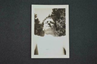 Vintage Photo Man In Self Portrait Clear Lake Unusual Selfie 975014