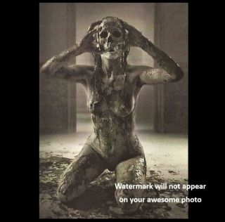 Scary Vintage Creepy Devil Girl Photo Nude Demon Freak Zombie Mask