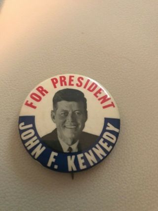 John F.  Kennedy For President Button 1960 1 3/4 " Kennedy Button Rare