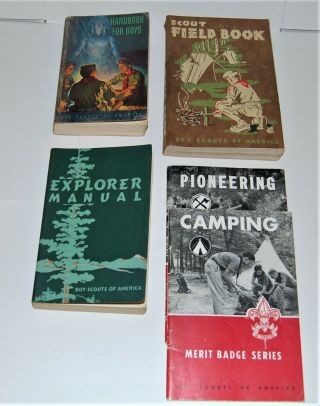 Boy Scout Books : Handbook,  Field Book,  Manuel,  Merit Badge,  Vintage 40s,  50s