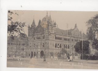Railway Station Bombay India 1907 Rp Postcard 228b